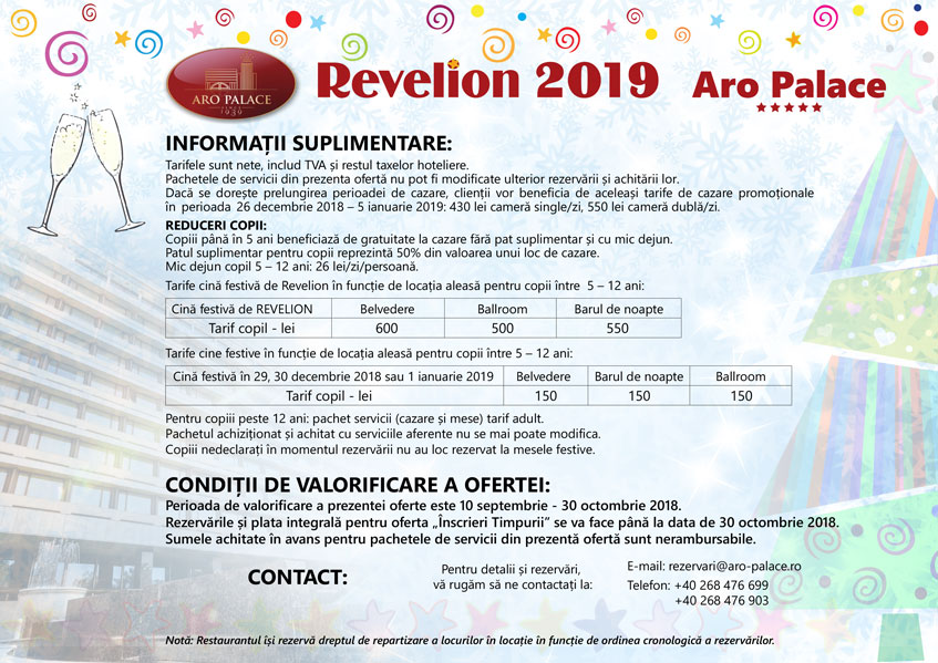 Oferta Revelion Brasov 2019 la Hotel Aro Palace 5 nopti