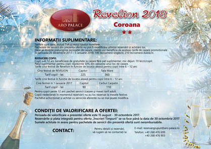 Oferta Revelion 2018 la Hotel Coroana din Brasov